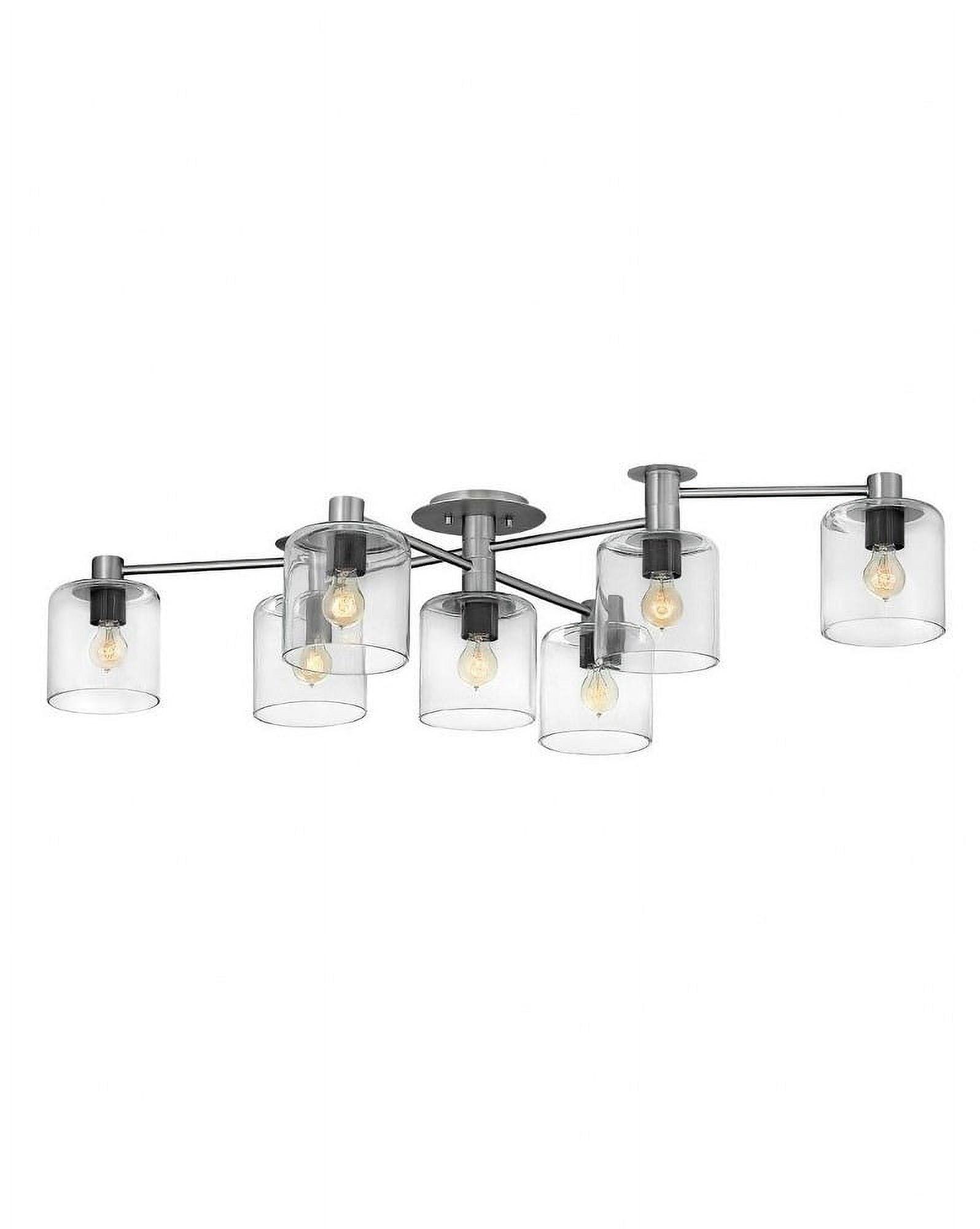 Axel Modern 7-Light Brushed Nickel Cluster Cylinder Flush Mount