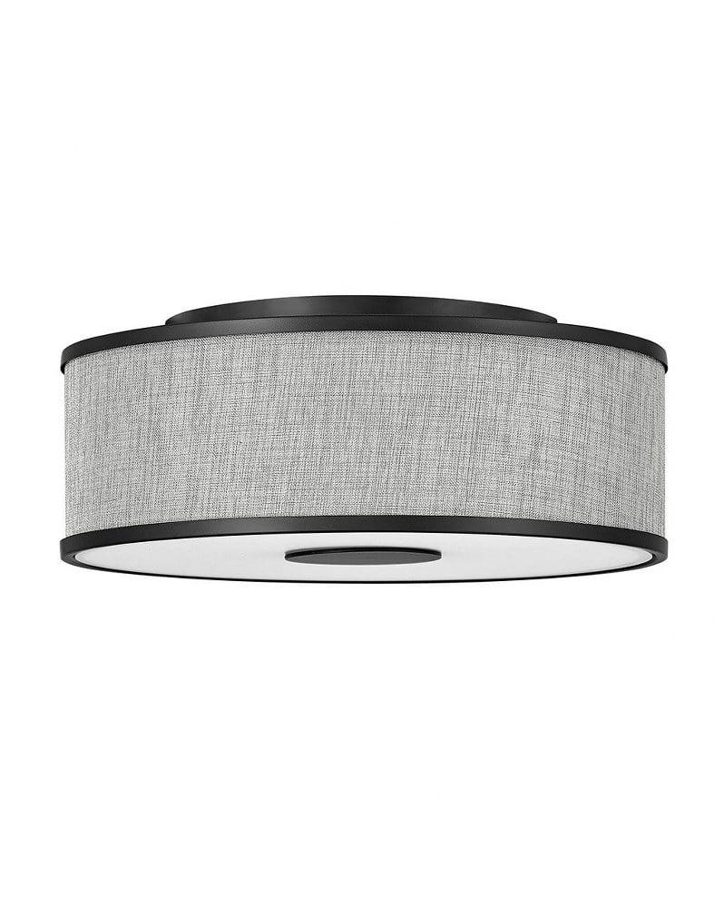 Black Brushed Nickel 18.25" LED Drum Flush Mount