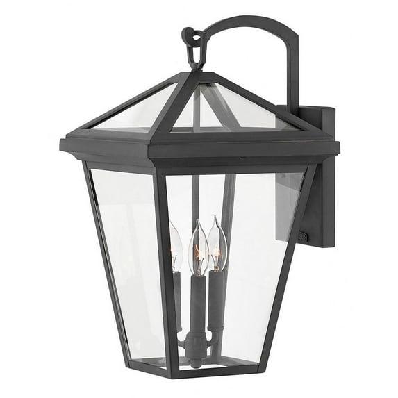 2565MB-LL-Hinkley Lighting-Alford Place - 3 Light Large Outdoor Wall Lantern in Traditional Style - 12 Inches Wide by 20.5 Inches High-Museum Black
