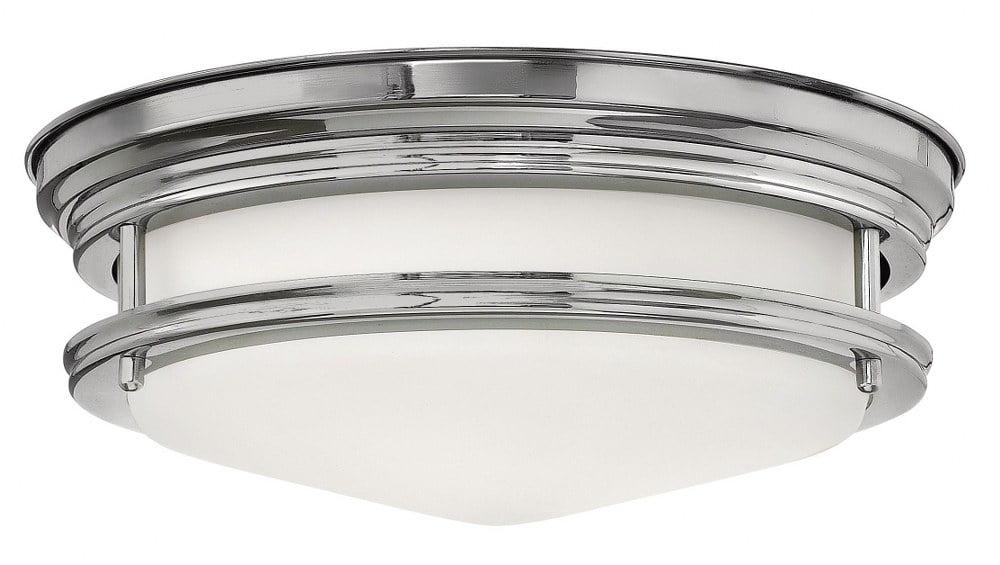 Hadley Dual-Light Chrome Flush Mount with Etched Opal Glass Bowl