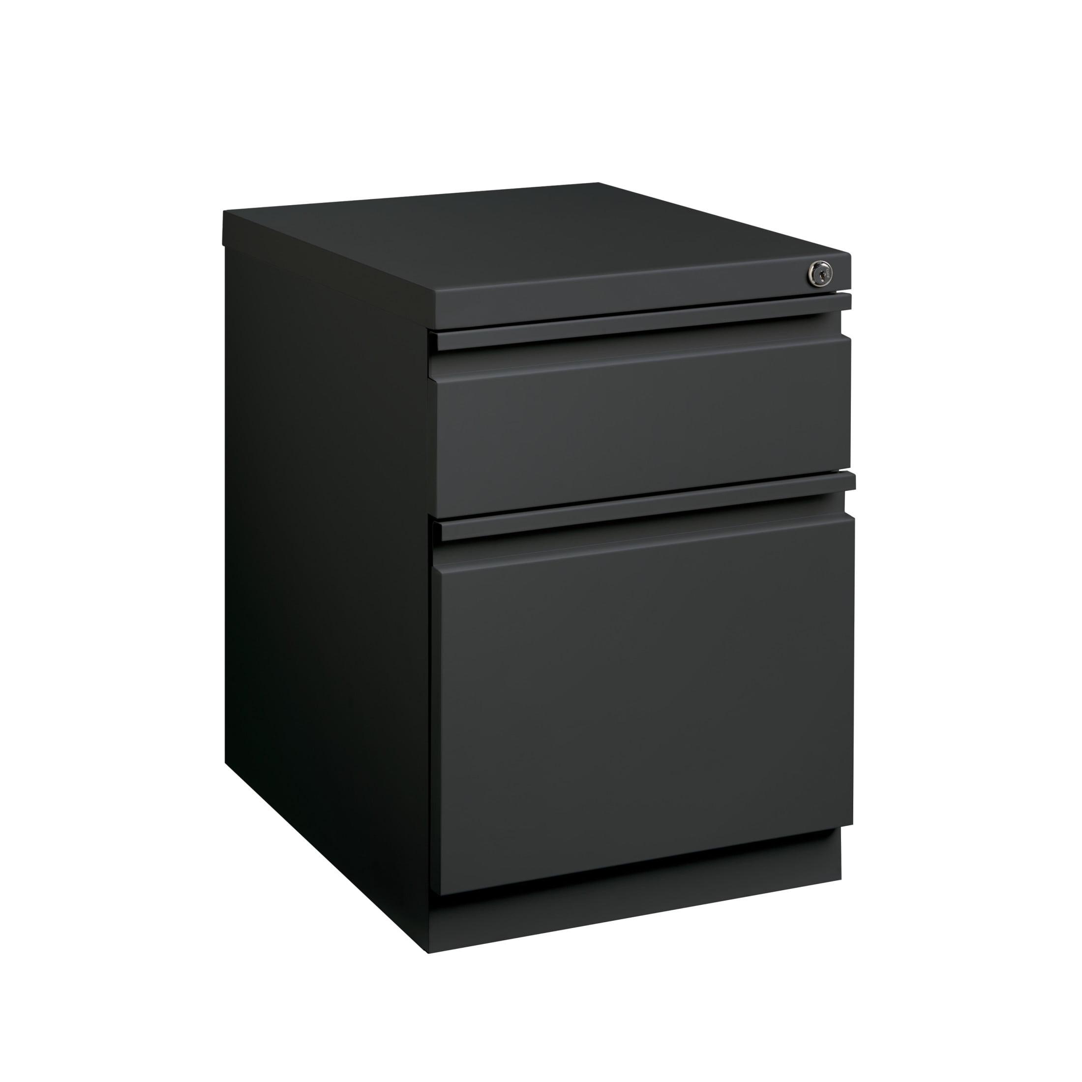 Hirsh 20" Deep Mobile Pedestal File Cabinet 2 Drawer Box-File, Letter Width, Charcoal