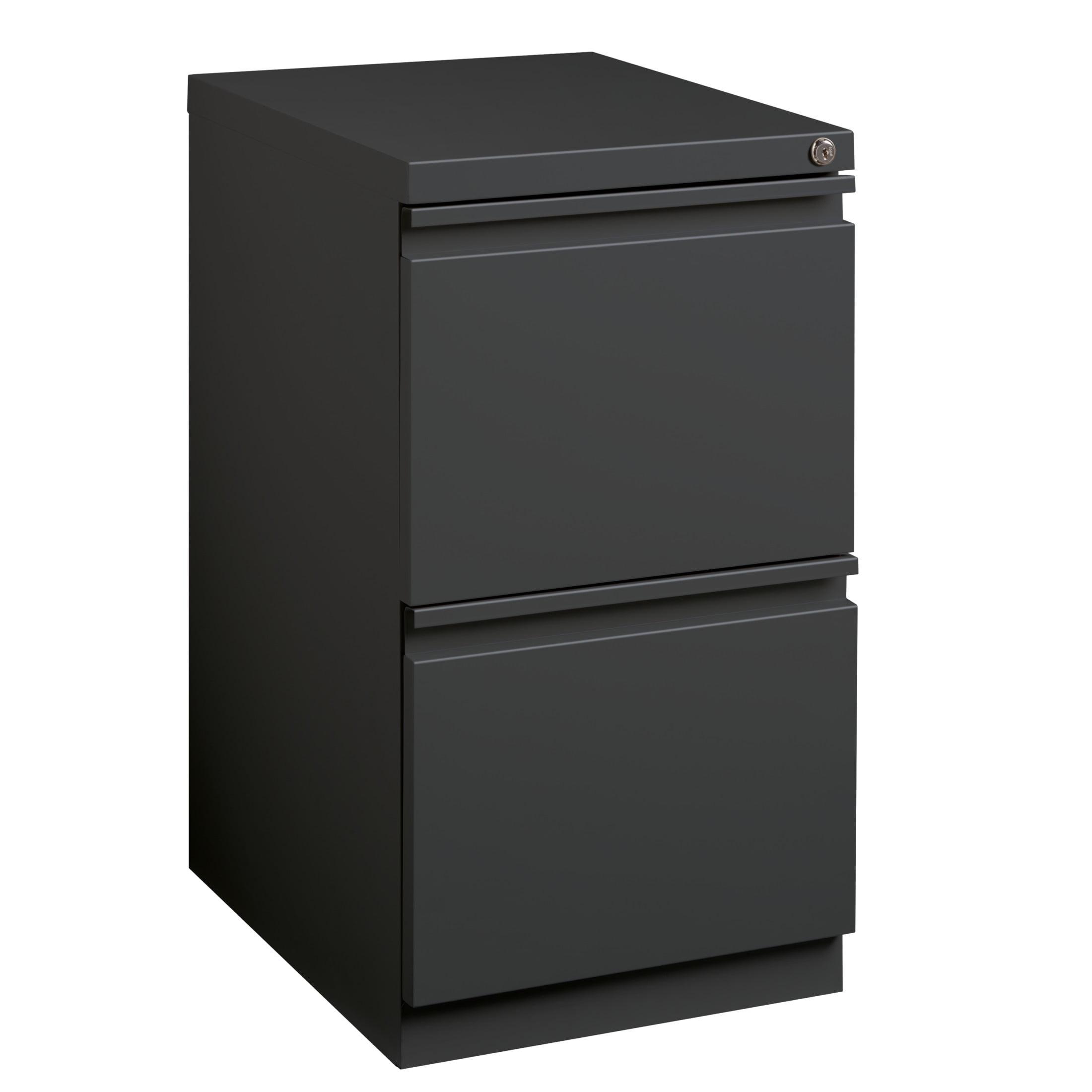 Hirsh 20" Deep Mobile Pedestal File Cabinet 2 Drawer File-File, Letter Width, Charcoal