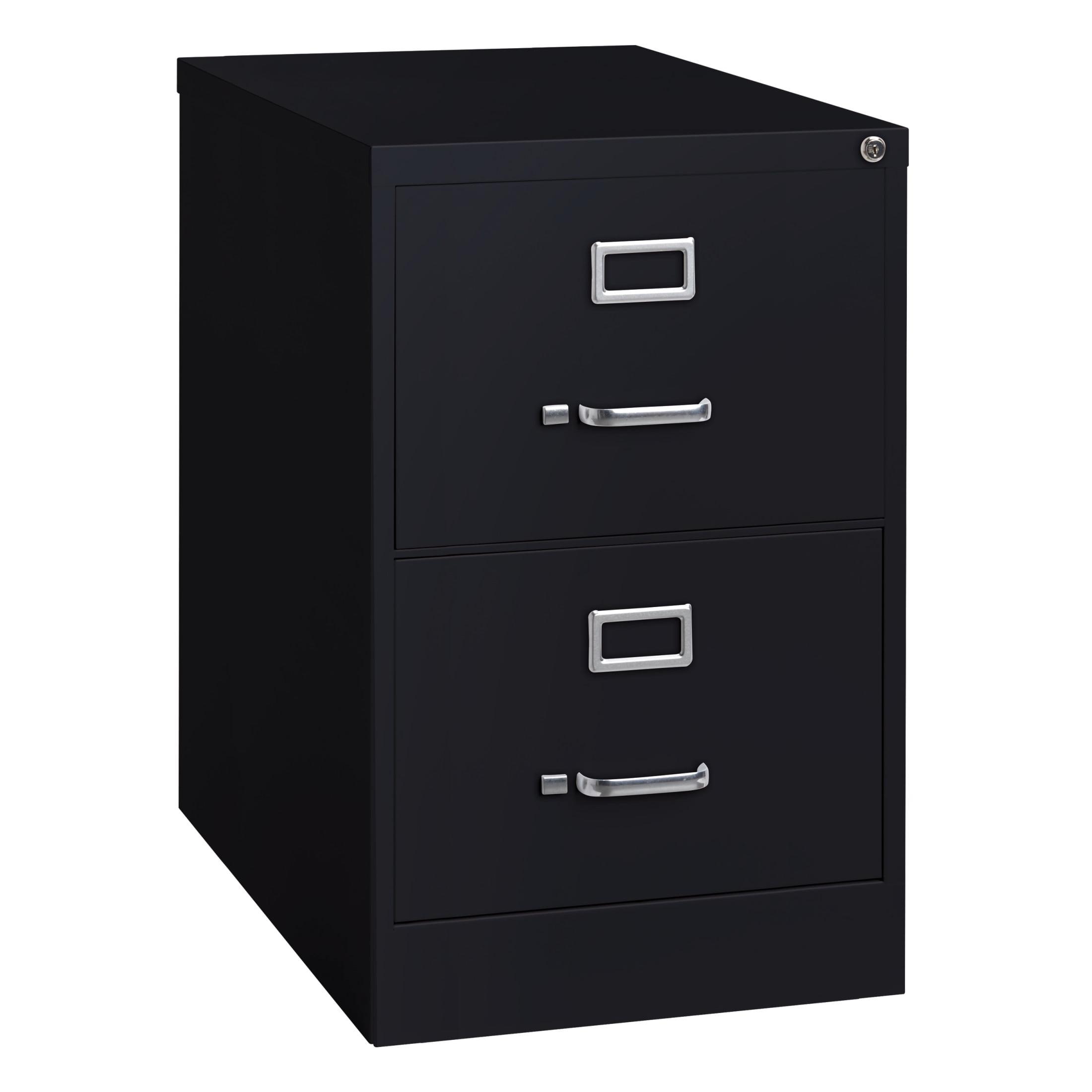 Black 2-Drawer Lockable Fire Resistant Legal Size Vertical File Cabinet