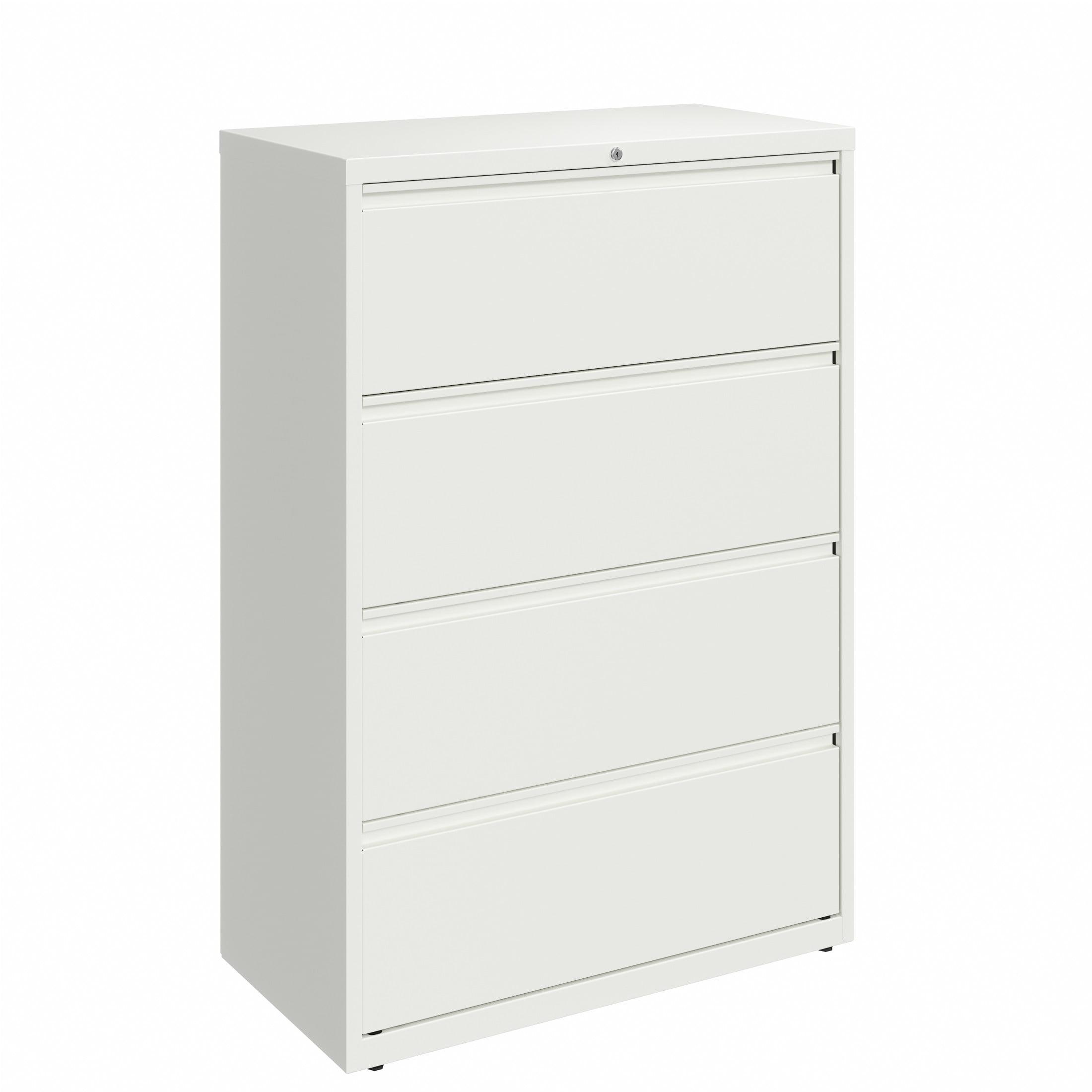 White 4-Drawer Lockable Fire Resistant Steel Lateral File Cabinet