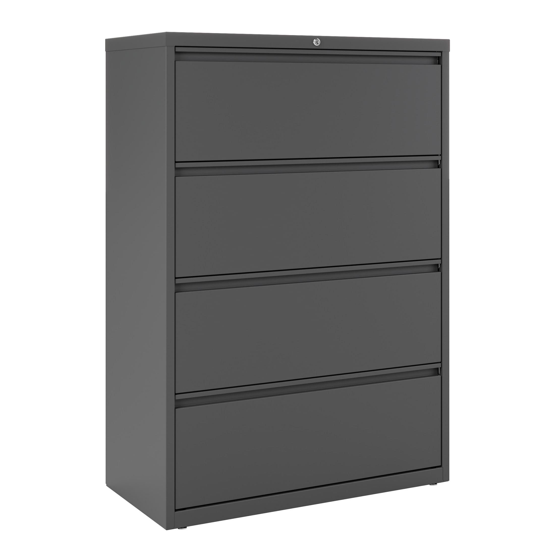 Charcoal 36" Wide 4-Drawer Lockable Fire Resistant Lateral File Cabinet