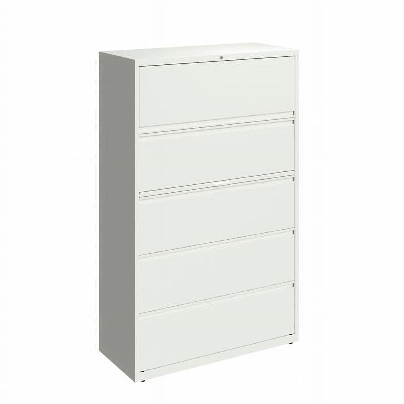 Hirsh 42-in Wide HL10000 Series 5 Drawer Metal Lateral File Cabinet White