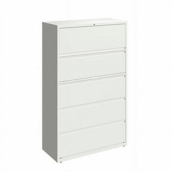 Hirsh 42-in Wide HL10000 Series 5 Drawer Metal Lateral File Cabinet White