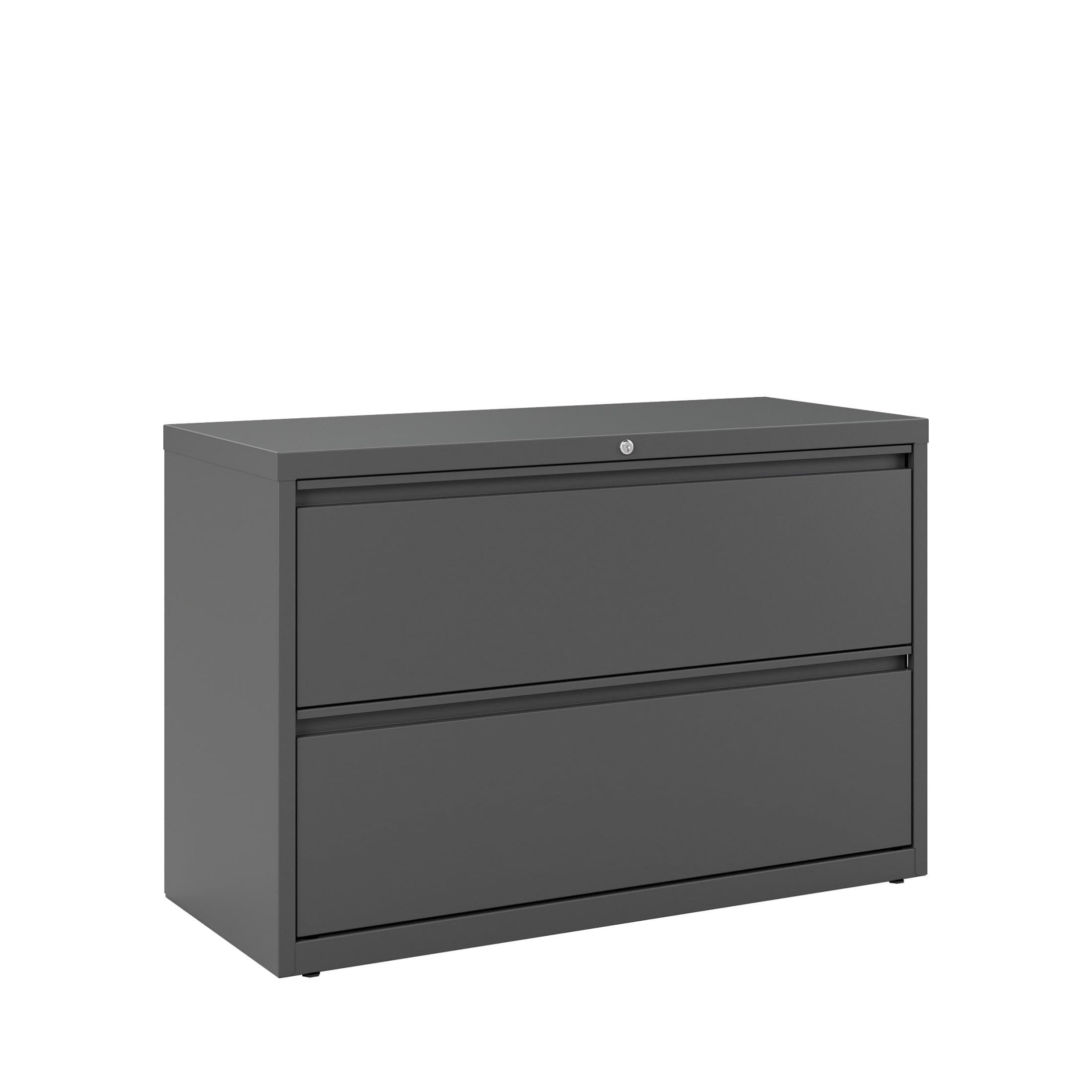 Charcoal 42-Inch Wide Steel 2-Drawer Lateral File Cabinet