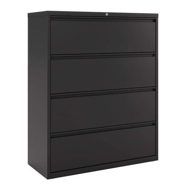Hirsh 42 inch Wide 4 Drawer Metal Lateral File Cabinet for Home and Office, Holds Letter, Legal and A4 Hanging Folders, Black