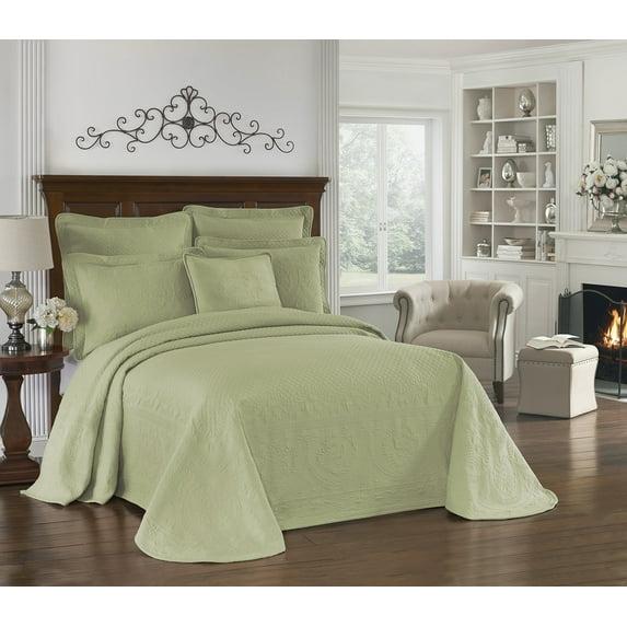 Historic Charleston King Charles Matelasse Traditional Cotton Floral Coverlet