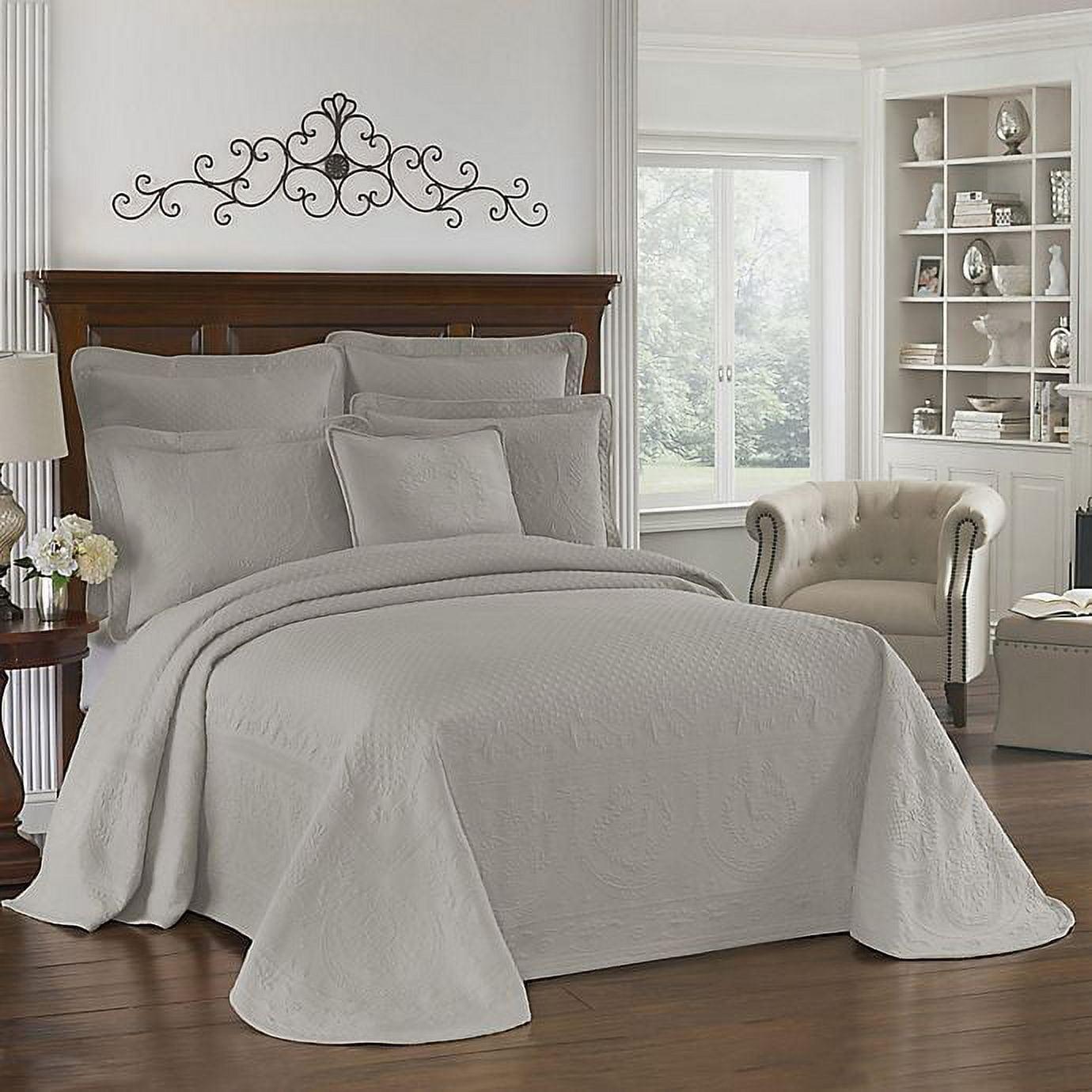 Charleston Classic Gray King Cotton Reversible Coverlet