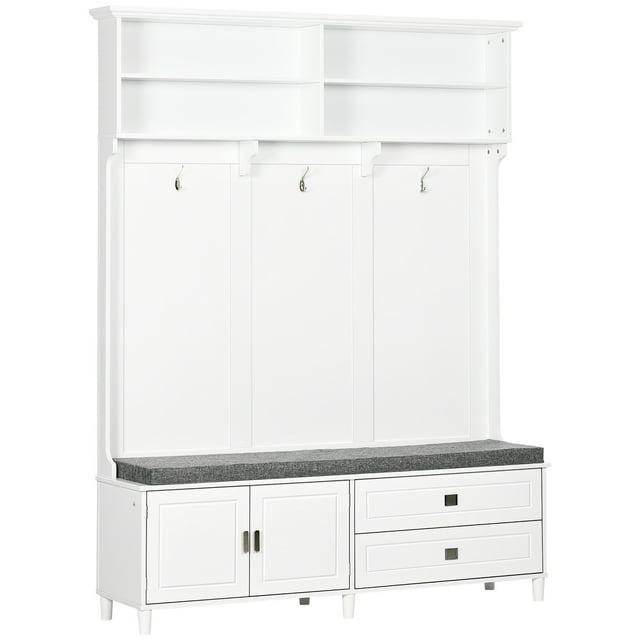 HomCom Hall Tree 78.25'' Wide with Bench and Shoe Storage
