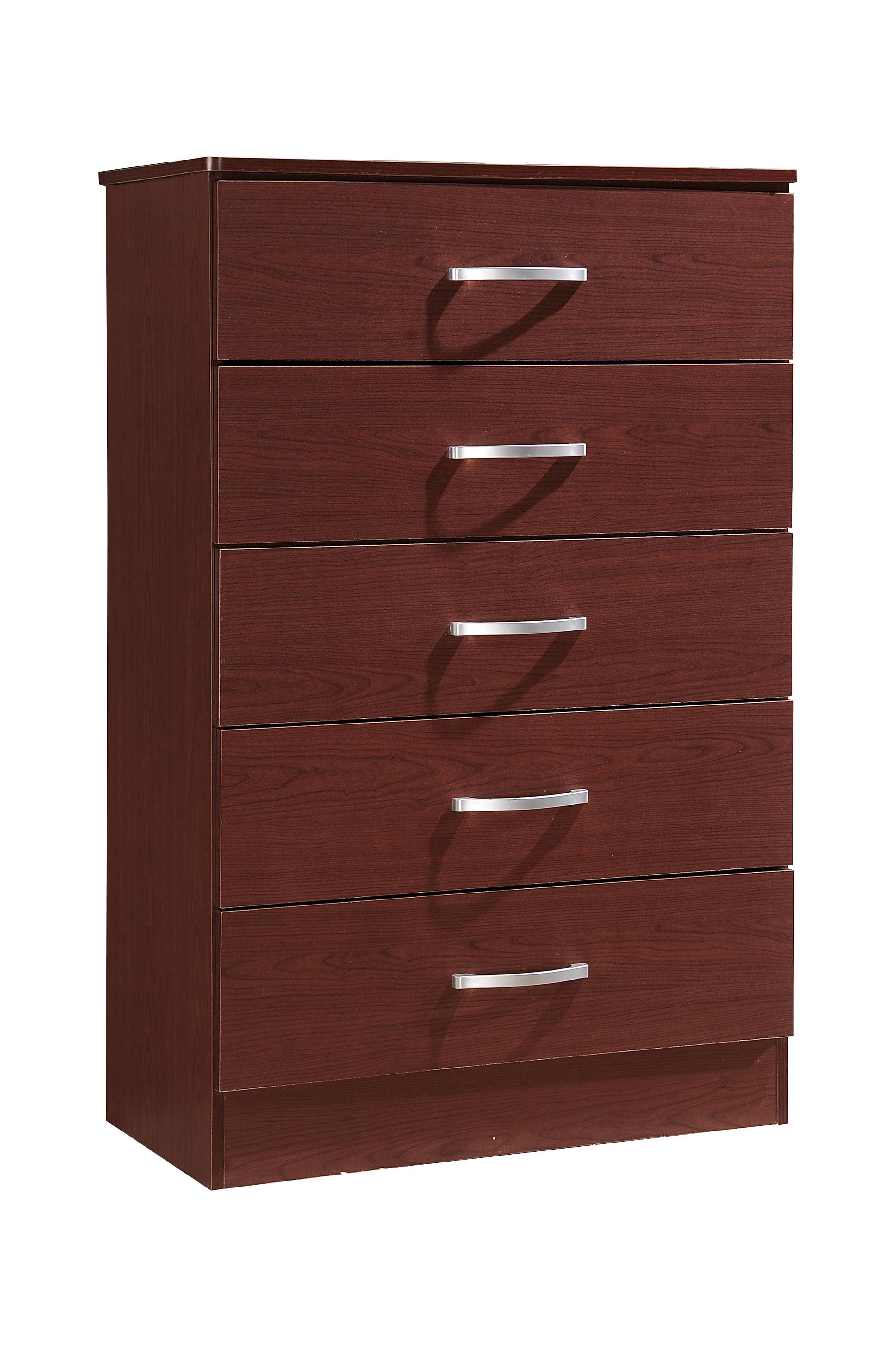 Hodedah 5-Drawer Dresser, Mahogany