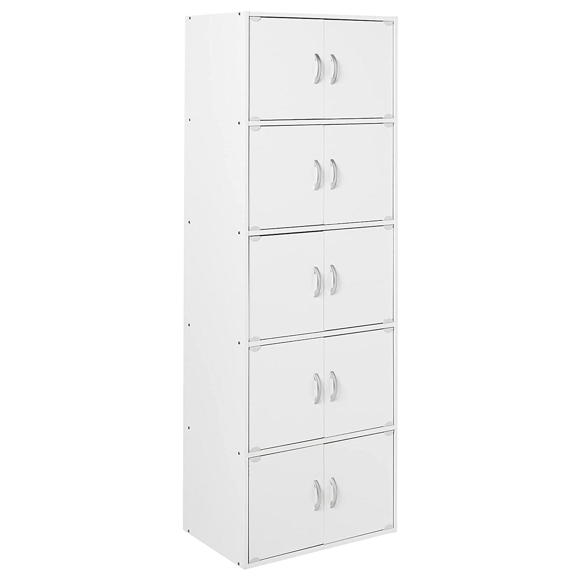 70.1" White Lockable Office Storage Cabinet with Shelves