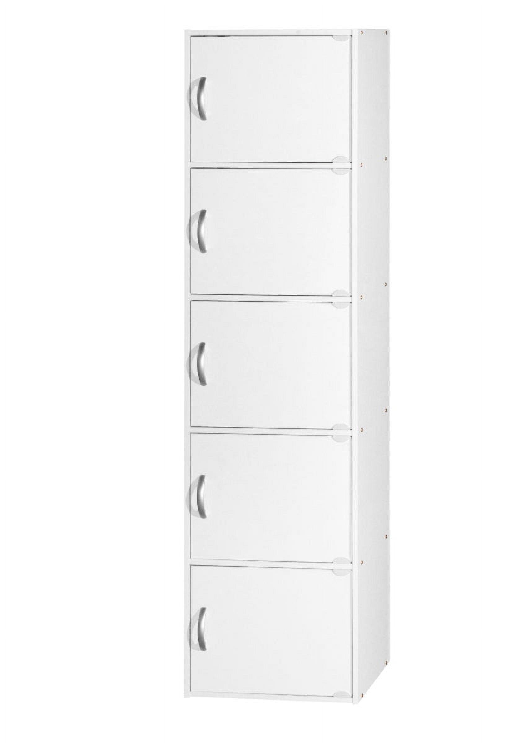 Sleek White Engineered Wood 5-Shelf Multipurpose Bookcase