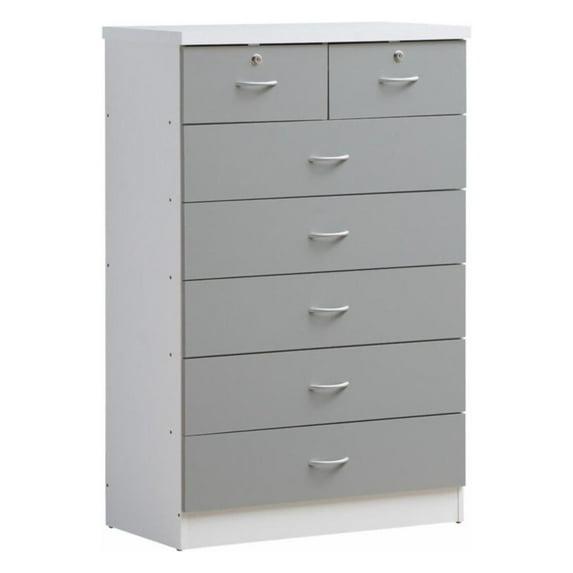 48 x 18 x 31.5 in. 7-Drawer Chest with Locks on 2-Top Drawers, Grey