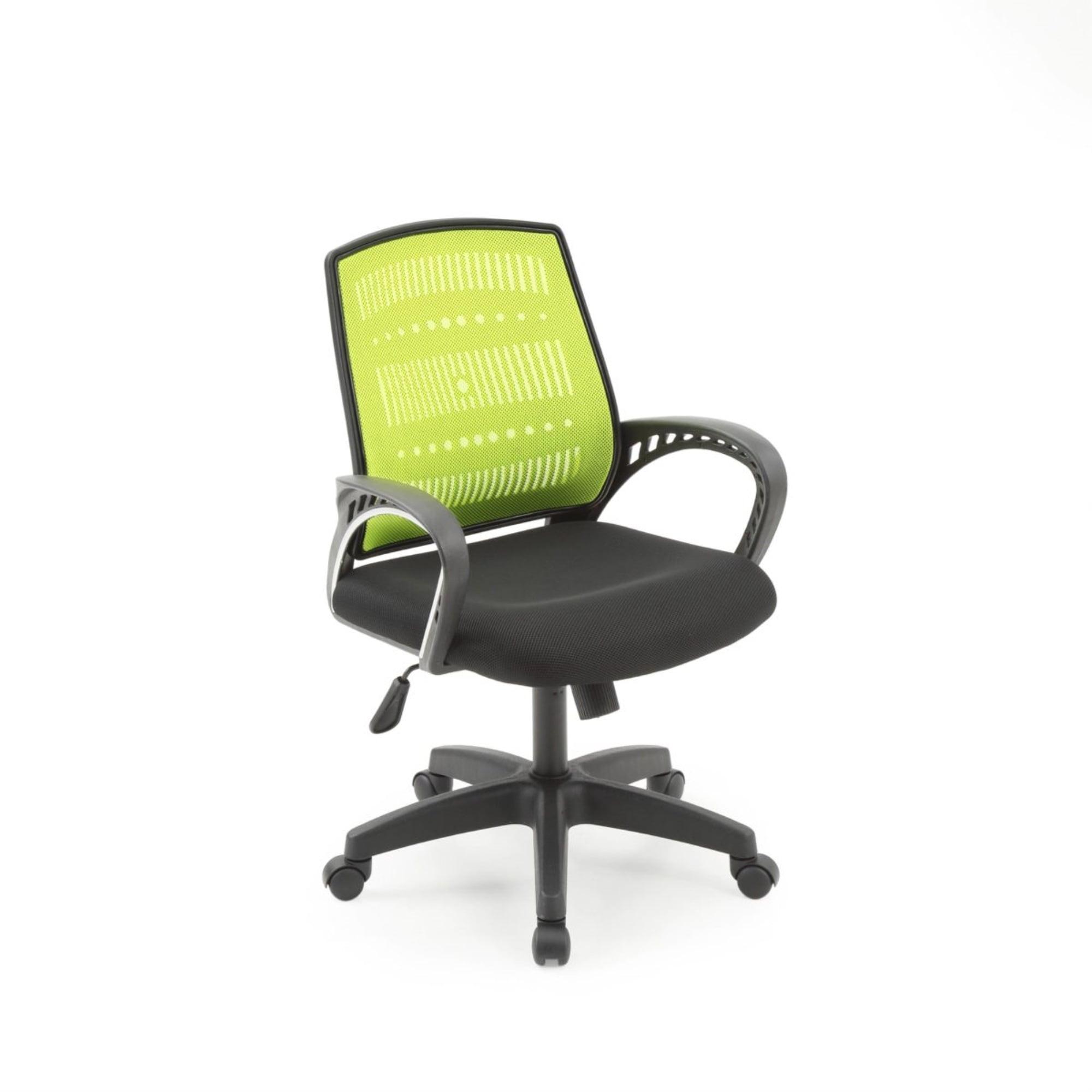 Contemporary Green Mesh & Fabric Adjustable Swivel Task Chair