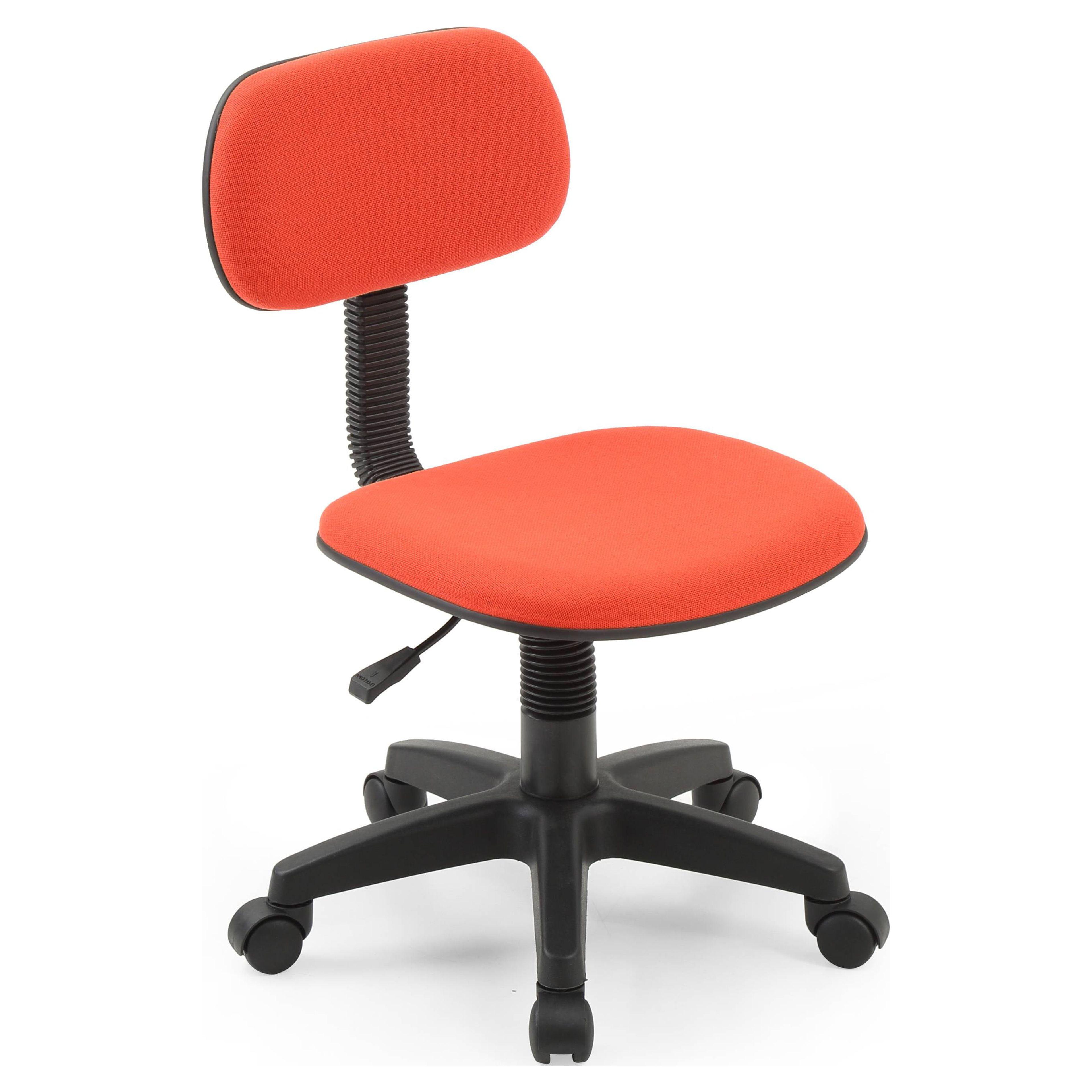 Compact Red Nylon Swivel Task Chair with Adjustable Height