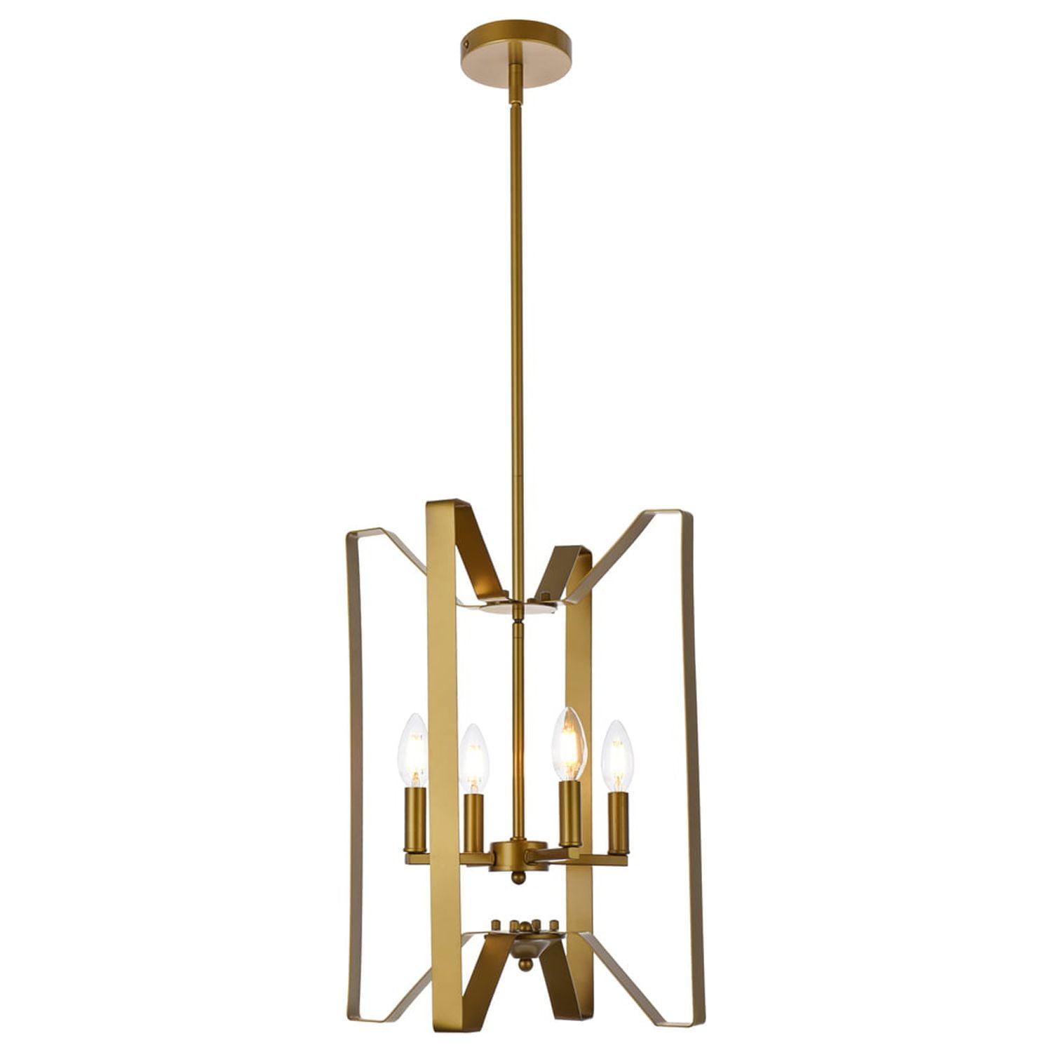 Hoffman 4 lights pendant in brass