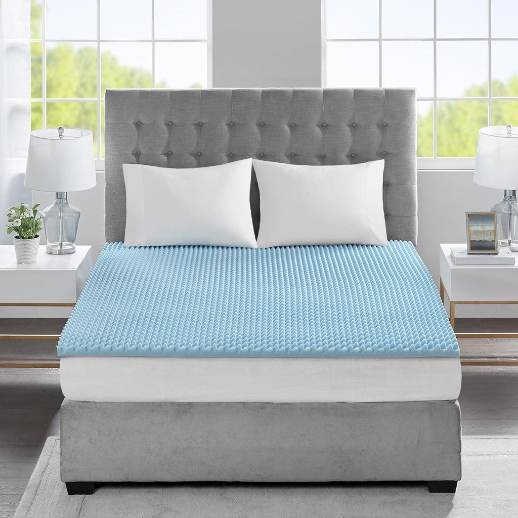 Madison Park 1.5" Gel Memory Foam All Season Reversible Cooling Mattress Topper