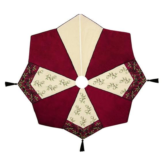 Holiday Garden Tree Needlepoint Tree Skirt