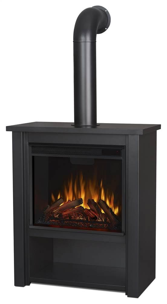 Hollis 32" Black Electric Fireplace with Mantel