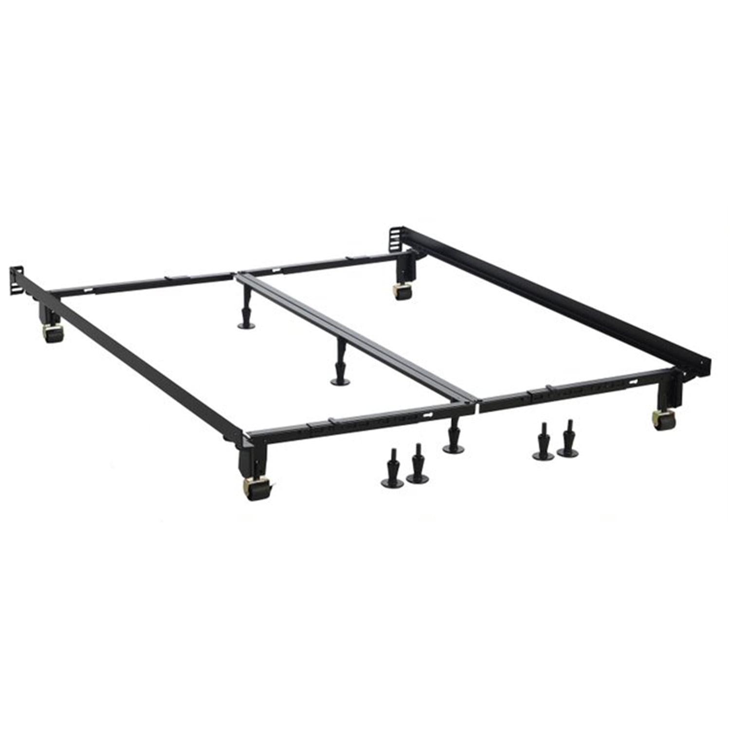 Hollywood Dark Metal Adjustable Bed Frame with Casters