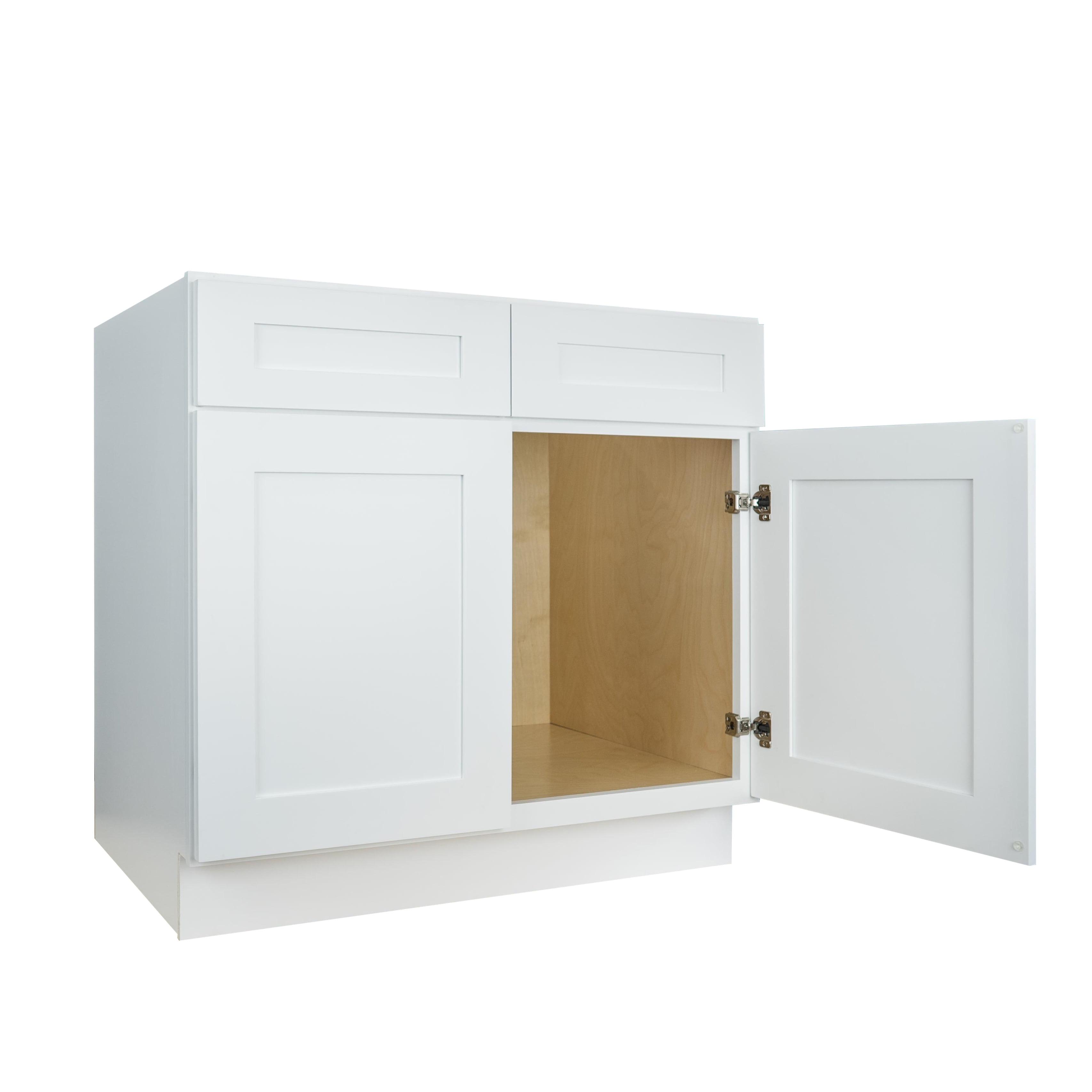 White Shaker Freestanding Bathroom Vanity Base Cabinet