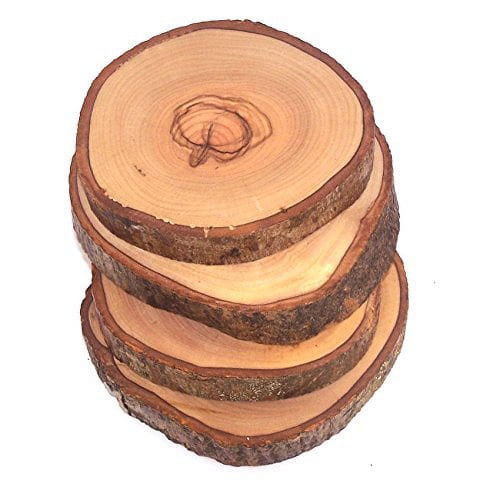 Hand Carved Olive Wood Rustic Coaster Set of 4