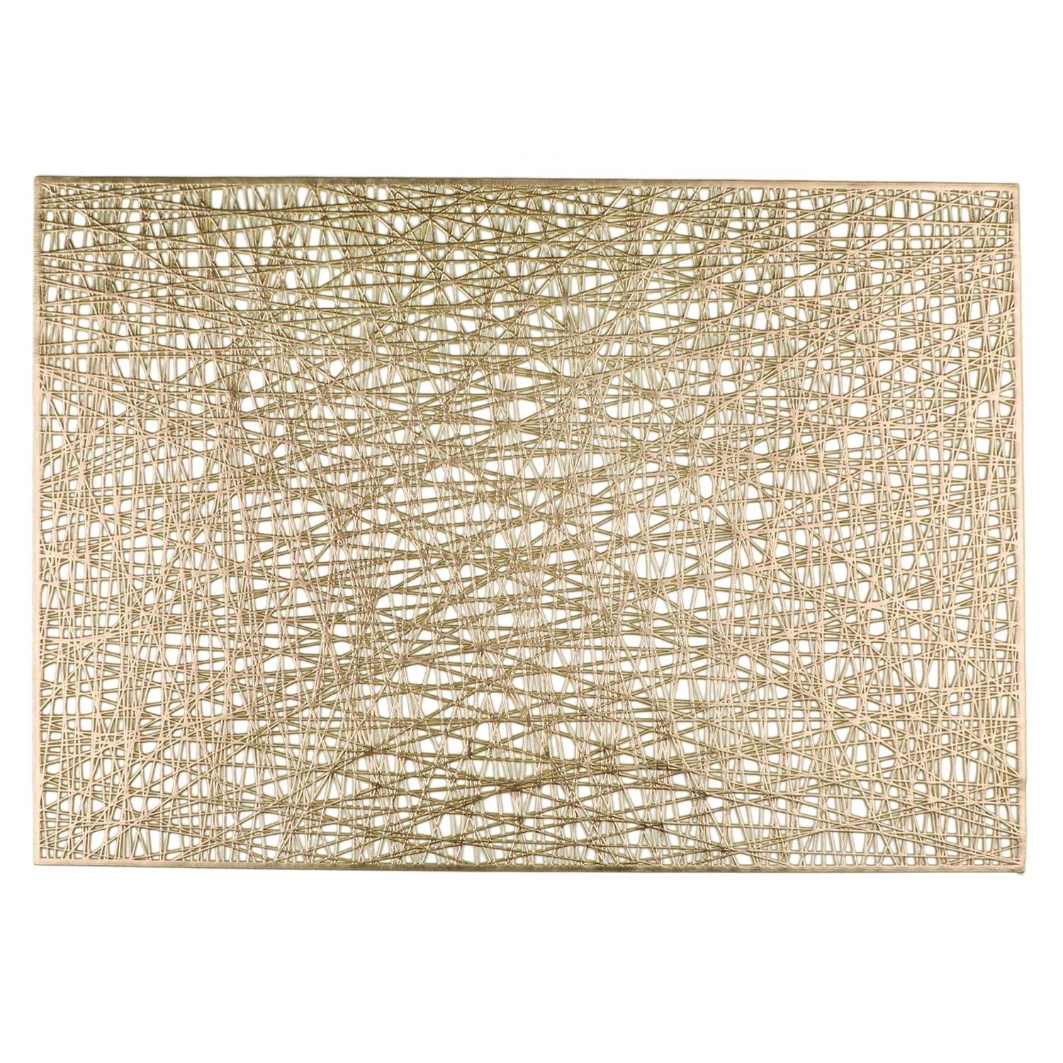 Gold Rectangular Metallic Vinyl Placemats Set of 4