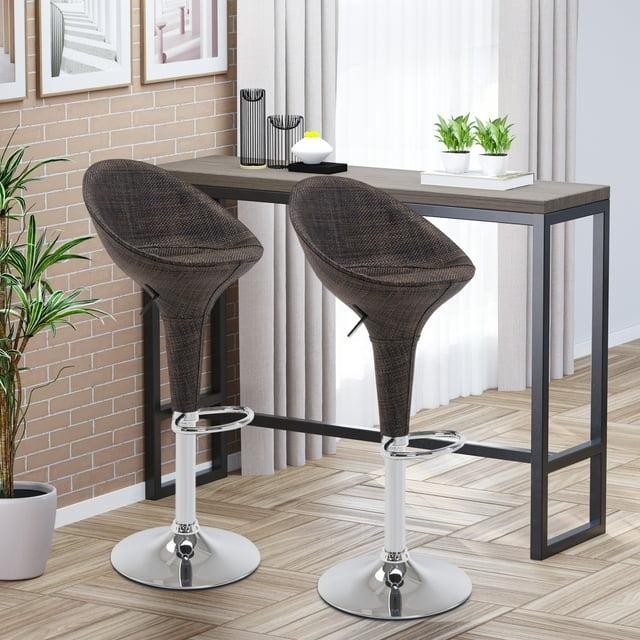 Orren Ellis Galeton Swivel Upholstered Adjustable Height Counter Stool with Metal Frame (Set of 2)
