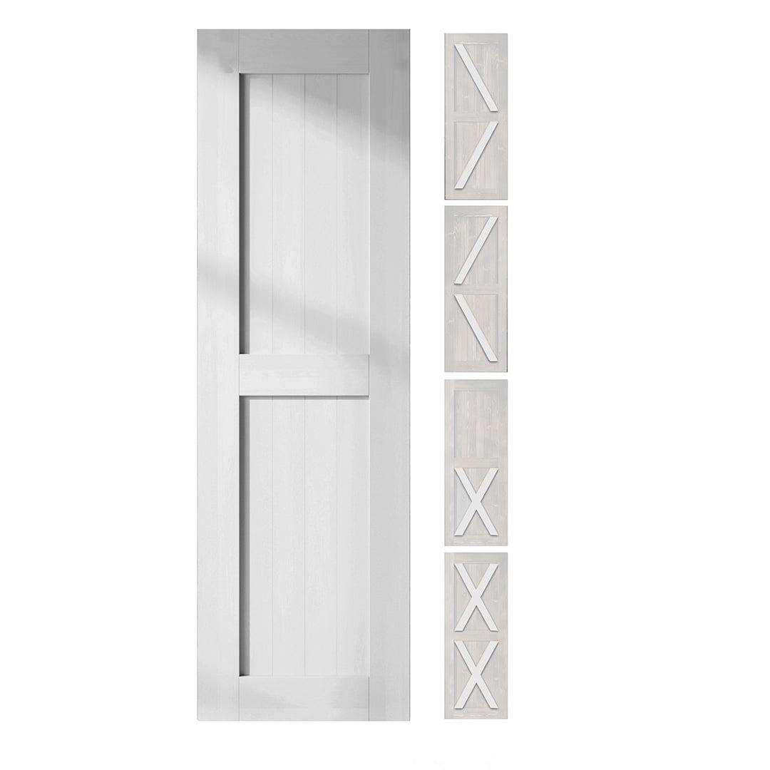 Homacer 80'' Solid Wood Barn Doors Semi-Gloss without Installation Hardware Kit Barn Door