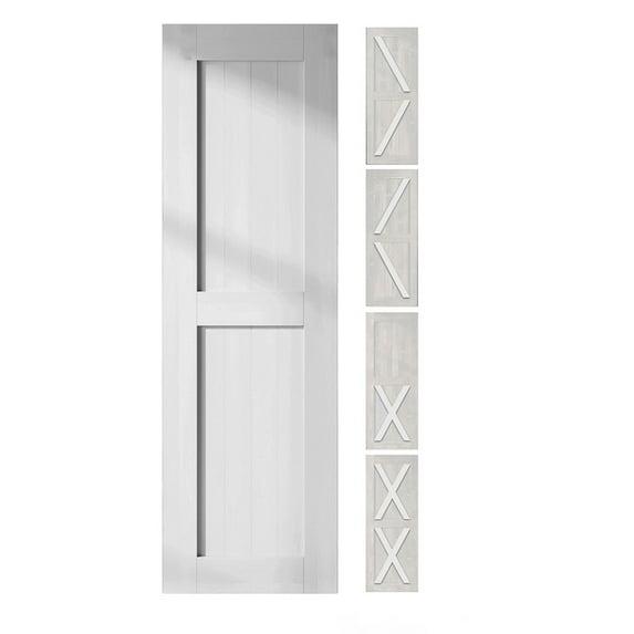 Homacer 80'' Solid Wood Barn Doors Semi-Gloss without Installation Hardware Kit Barn Door