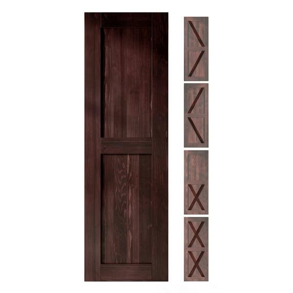 Homacer 84'' Solid Wood Semi-Gloss without Installation Hardware Kit Barn Door