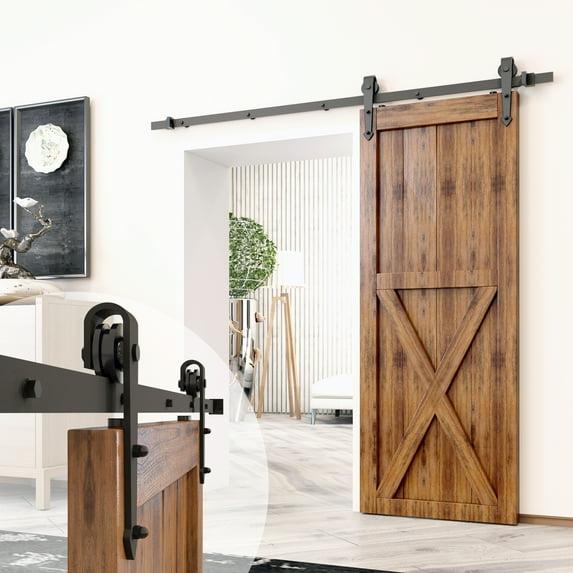 Homacer Black Rustic Arrow Design Non-Bypass Single Track One Door Hardware Kit( Door Not Included)