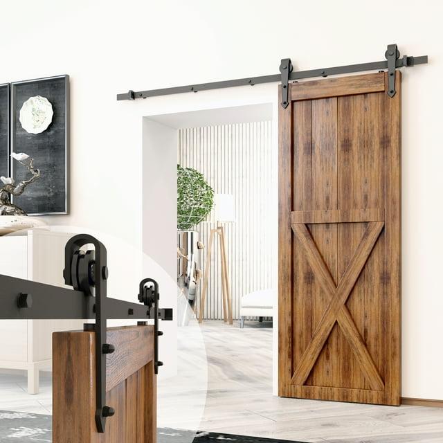 Homacer Black Rustic Arrow Design Non-Bypass Single Track One Door Hardware Kit( Door Not Included)