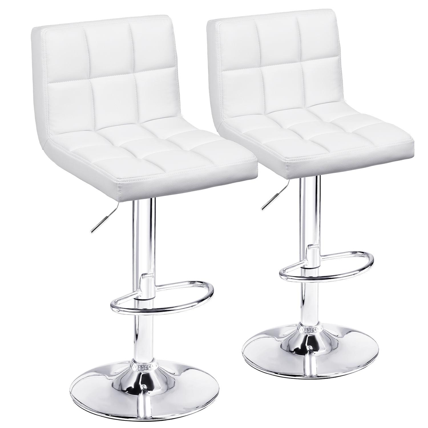 Bar Stools 1 Set Of 2, Counter Height Bar Stools, Square Cushion Bar Stools With Back, Footstool, Cafe, 2 Pieces