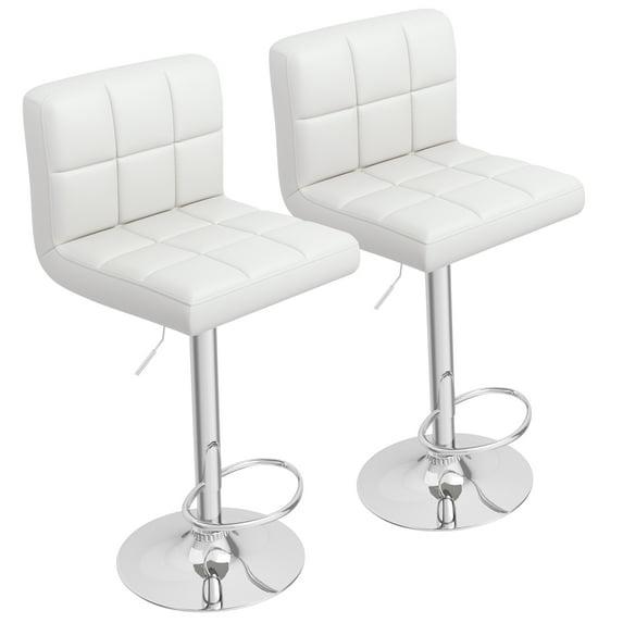 Bar Stools 1 Set Of 2, Counter Height Bar Stools, Square Cushion Bar Stools With Back, Footstool, Cafe, 2 Pieces
