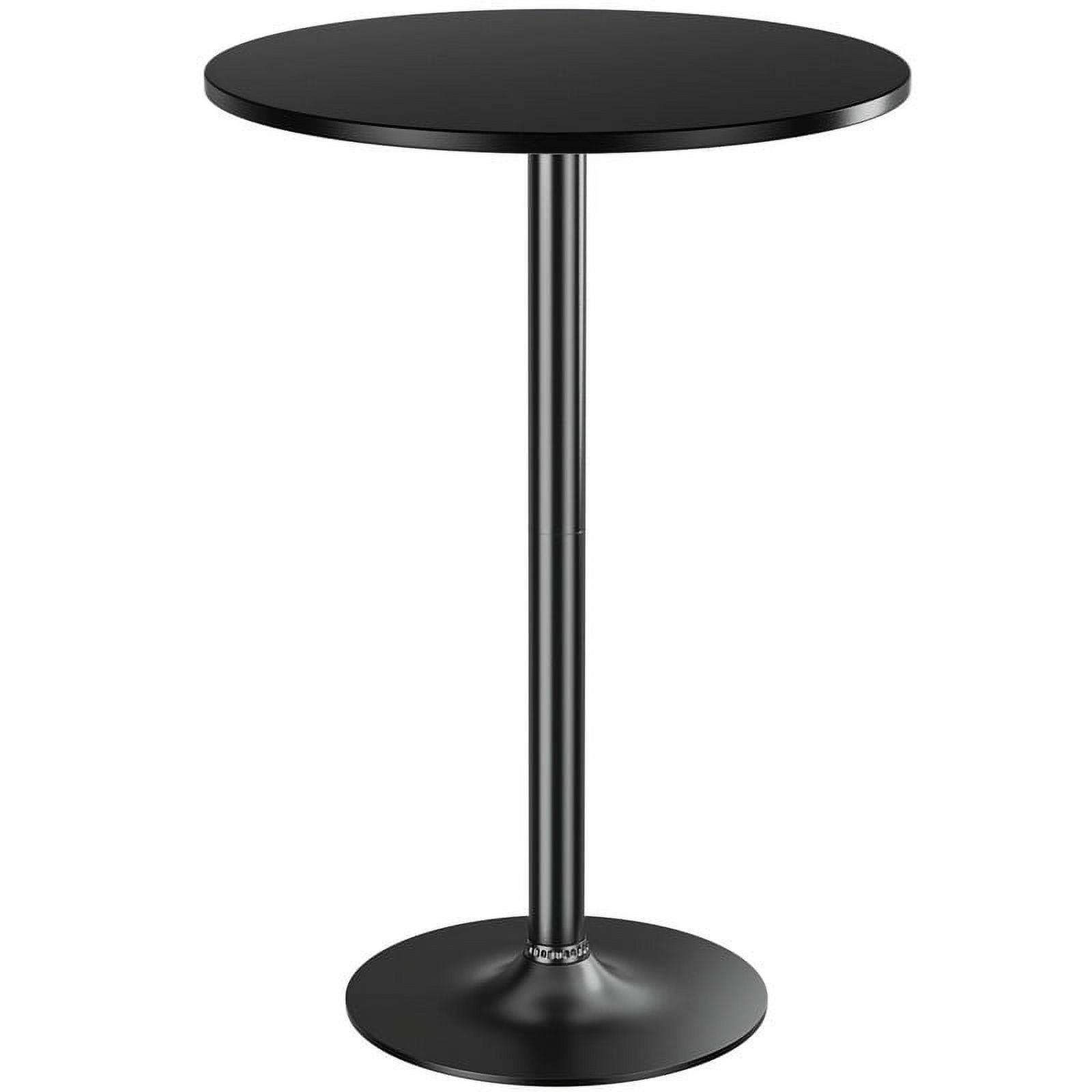 Black Round MDF and Metal Counter Height Table