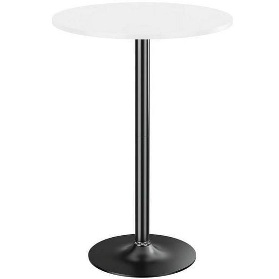 Modern White Round Wood Counter Height Pub Table