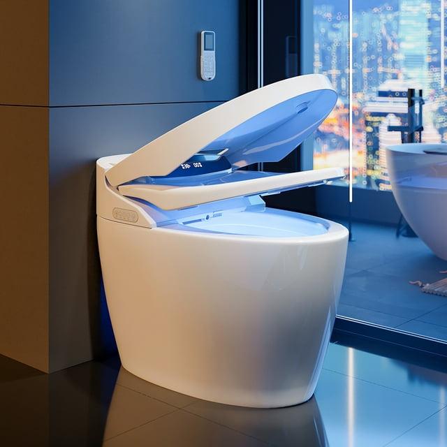 Homary Hynova AX1 Automatic Smart Bidet Toilet with Auto Open/Close Lid White 1.28 GPF WF-J021123-US-STAN