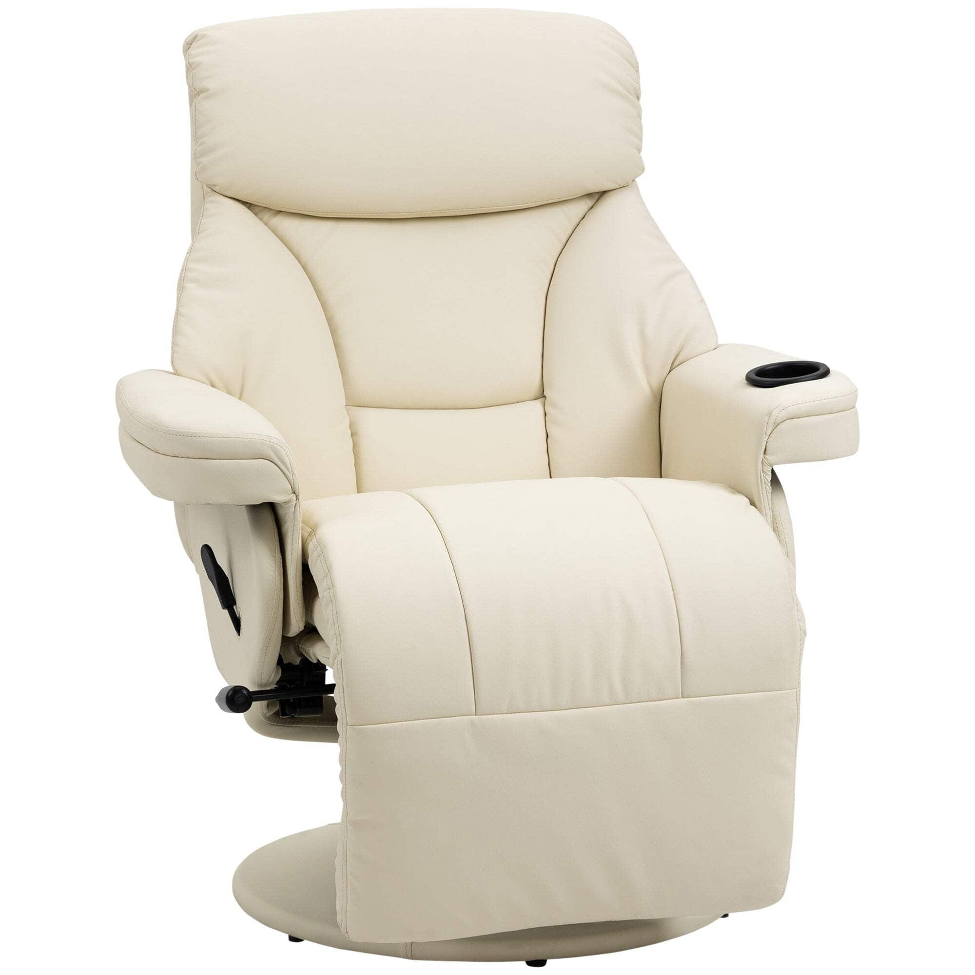 Manual Recliner, Swivel Lounge Armchair With Side Pocket for Living Room