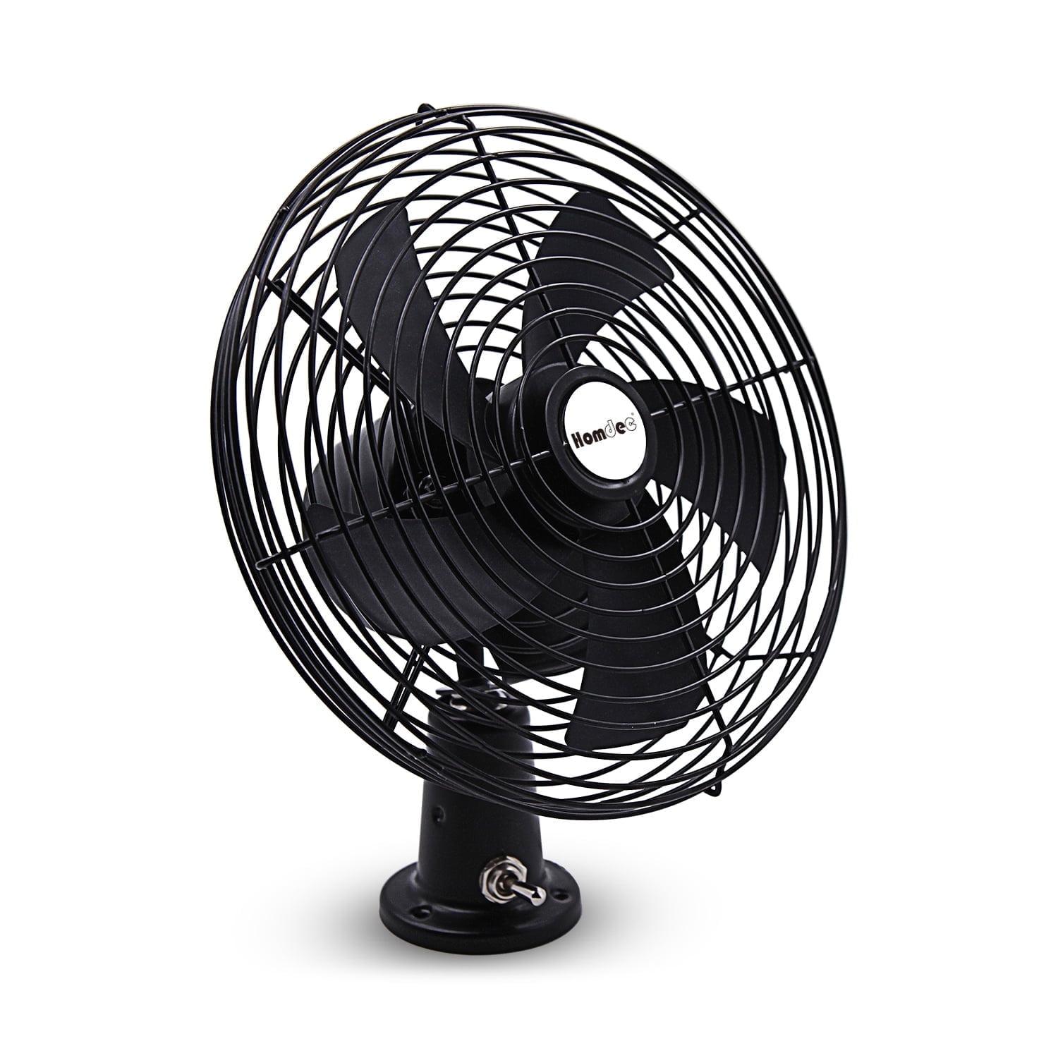 Facon 12V 8'' Car Cooling Automobile Vehicle Fan, Powerful Quiet with 2-Speed, Ventilation Electric Car Fans for RV Truck Bus Boat Van SUV Yacht