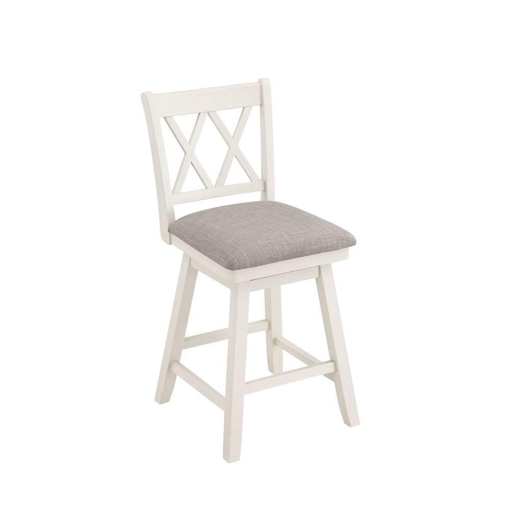 24" Brookline Xx Back Swivel Counter Height Barstool Antique Cream/White - Home 2 Office