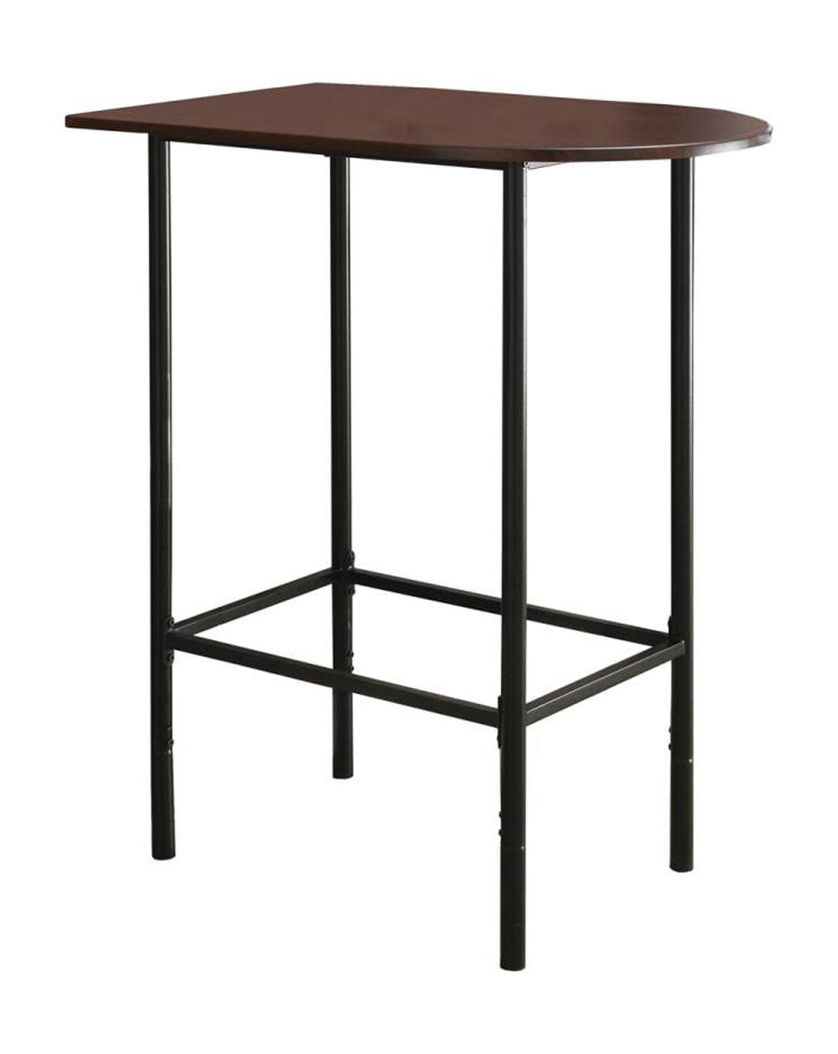 Monarch Specialties  24 in. x 36 in. Spacesaver Bar Table - Cappuccino-Black Metal