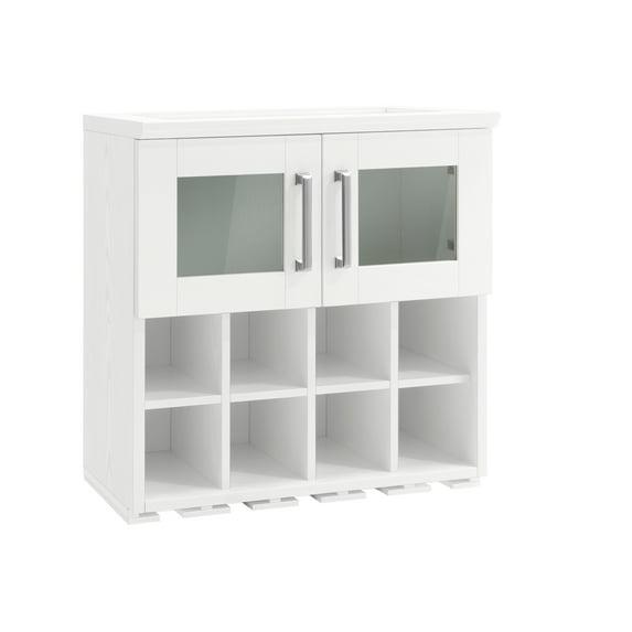 NewAge Products 8 Bottle Wall Mounted Wine Bottle & Glass Rack