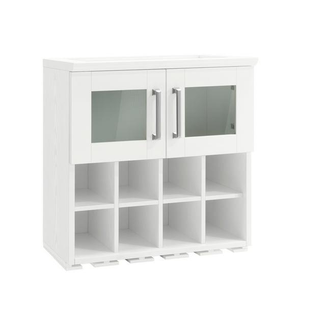 NewAge Products 8 Bottle Wall Mounted Wine Bottle & Glass Rack