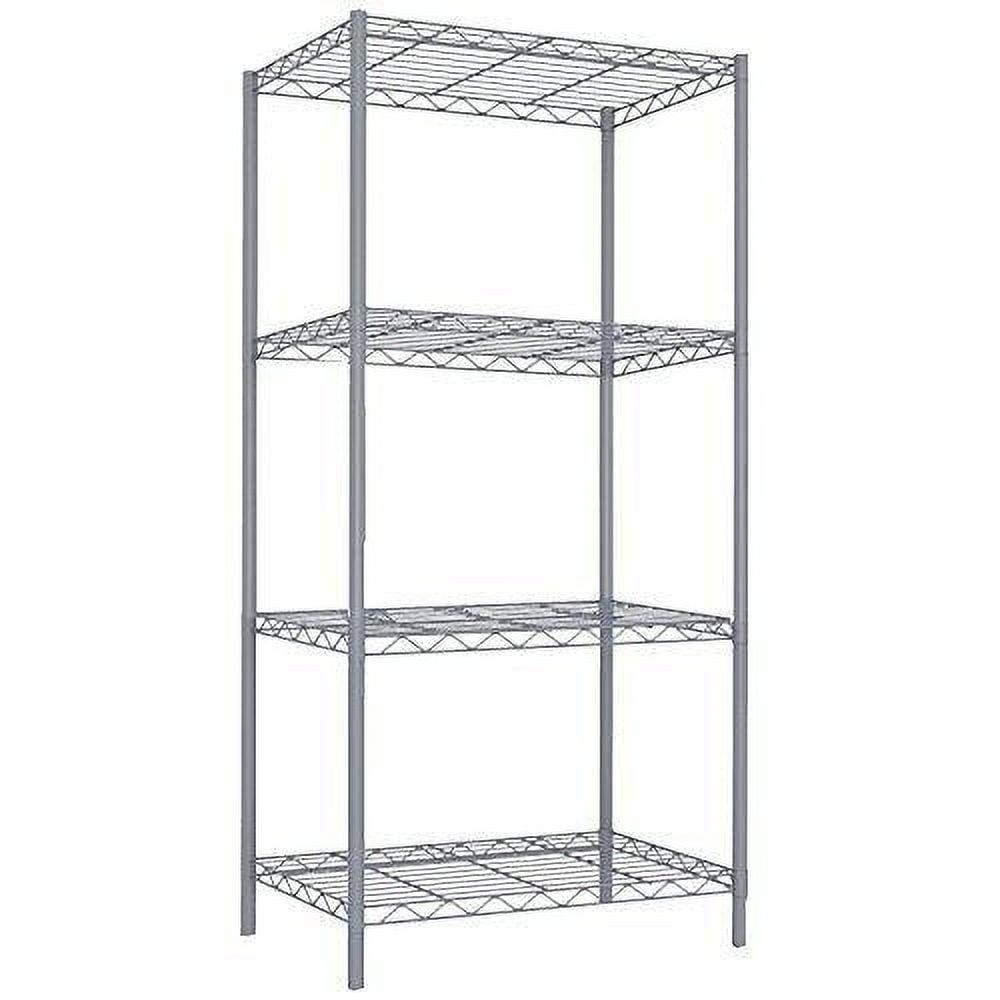 Gray 46.5" 4-Shelf Adjustable Wire Utility Rack