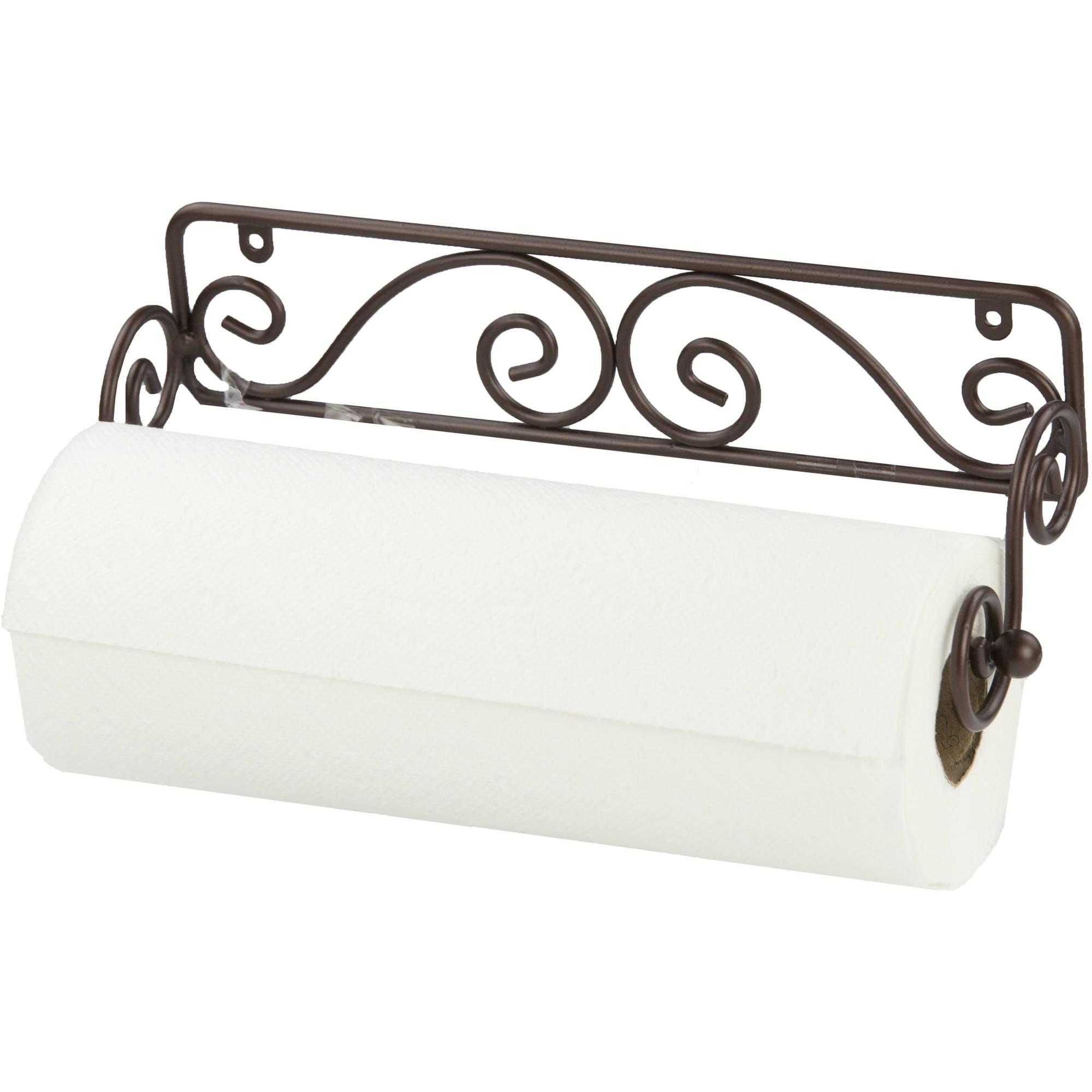 Bronze Scroll Design Wall Mounted Steel Paper Towel Holder