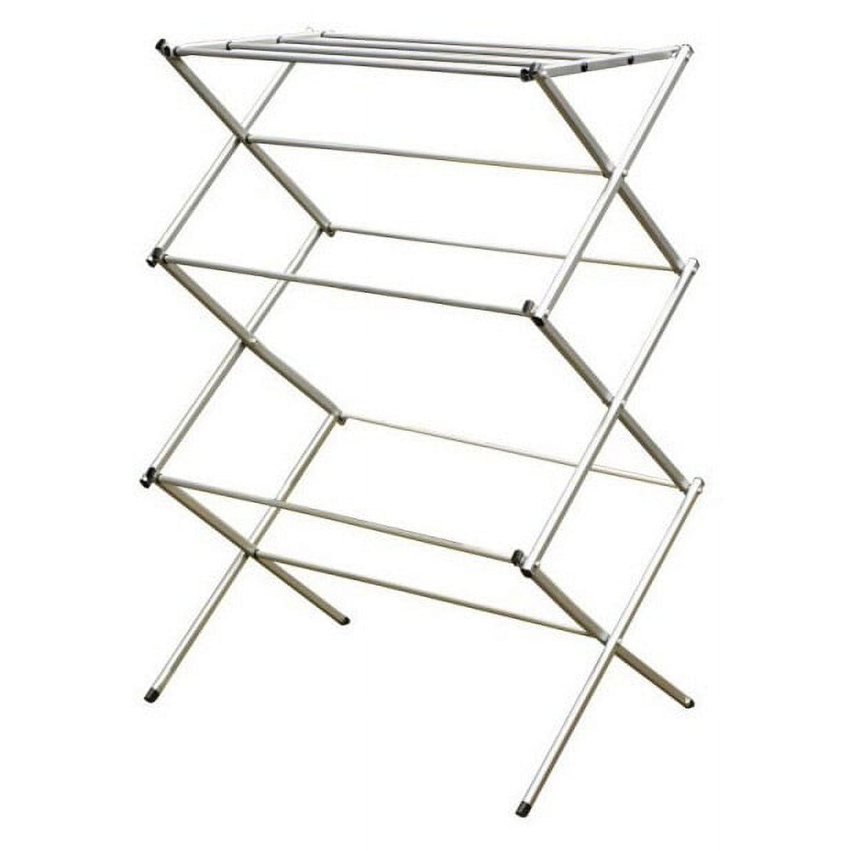 Silver Steel Collapsible 3-Tier Drying Rack